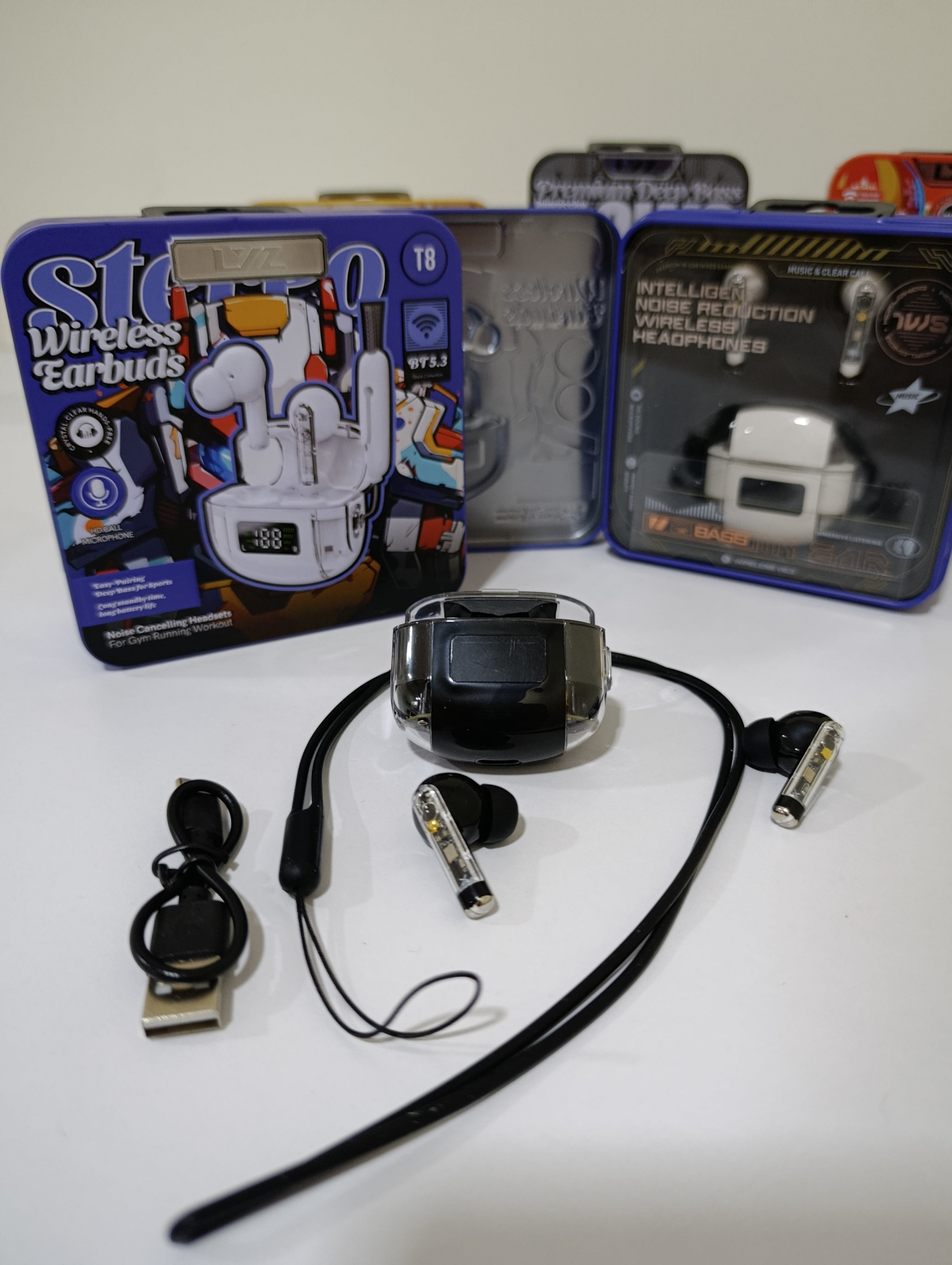 Audífonos Inalámbricos Bluetooth TWS BT-08 Transparente