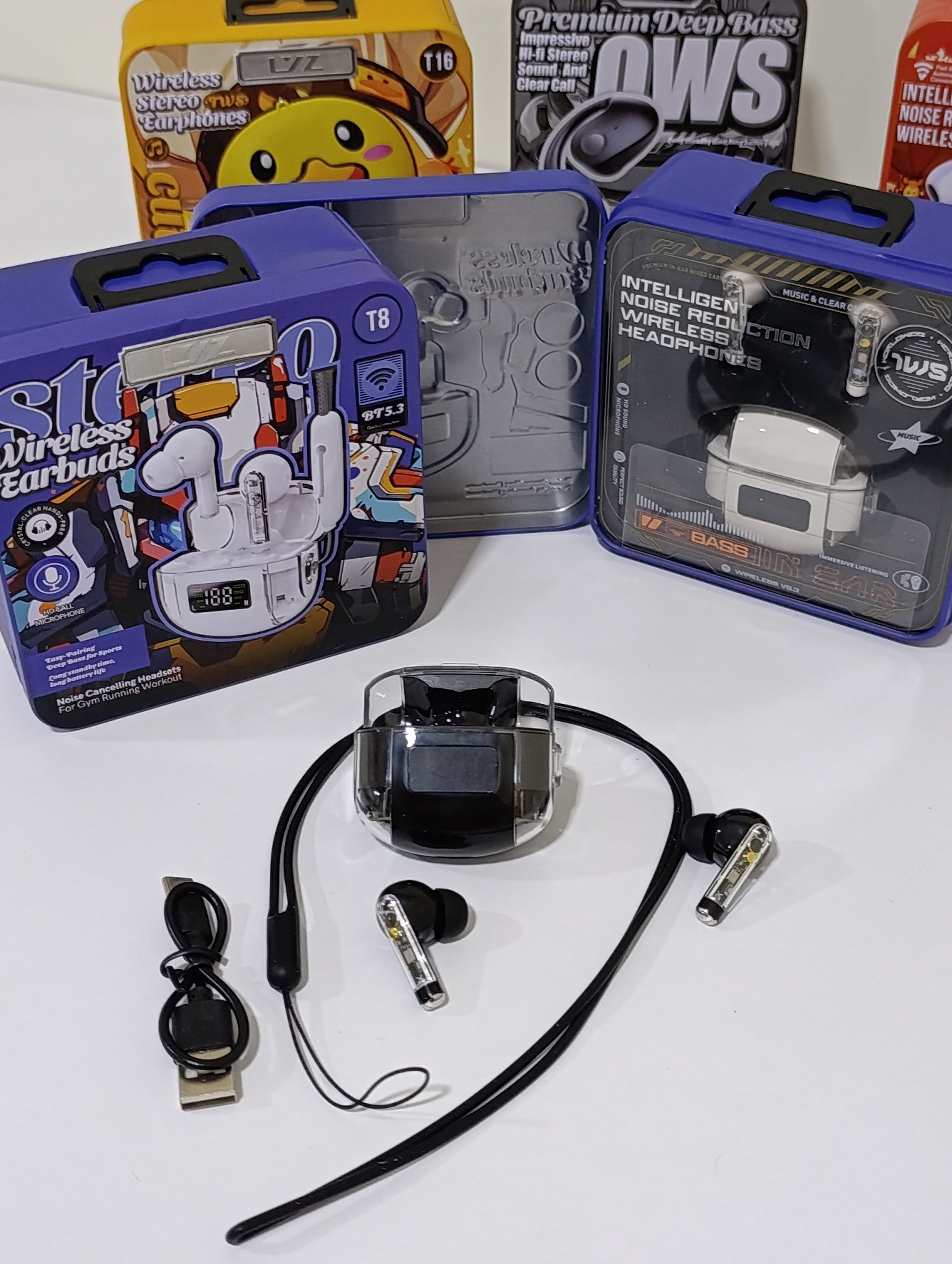 Audífonos Inalámbricos Bluetooth TWS BT-08 Transparente