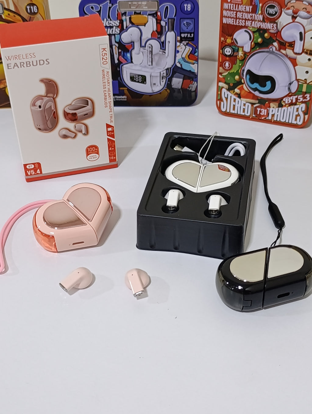 Audífonos Inalámbricos Bluetooth TWS BK520 Corazón