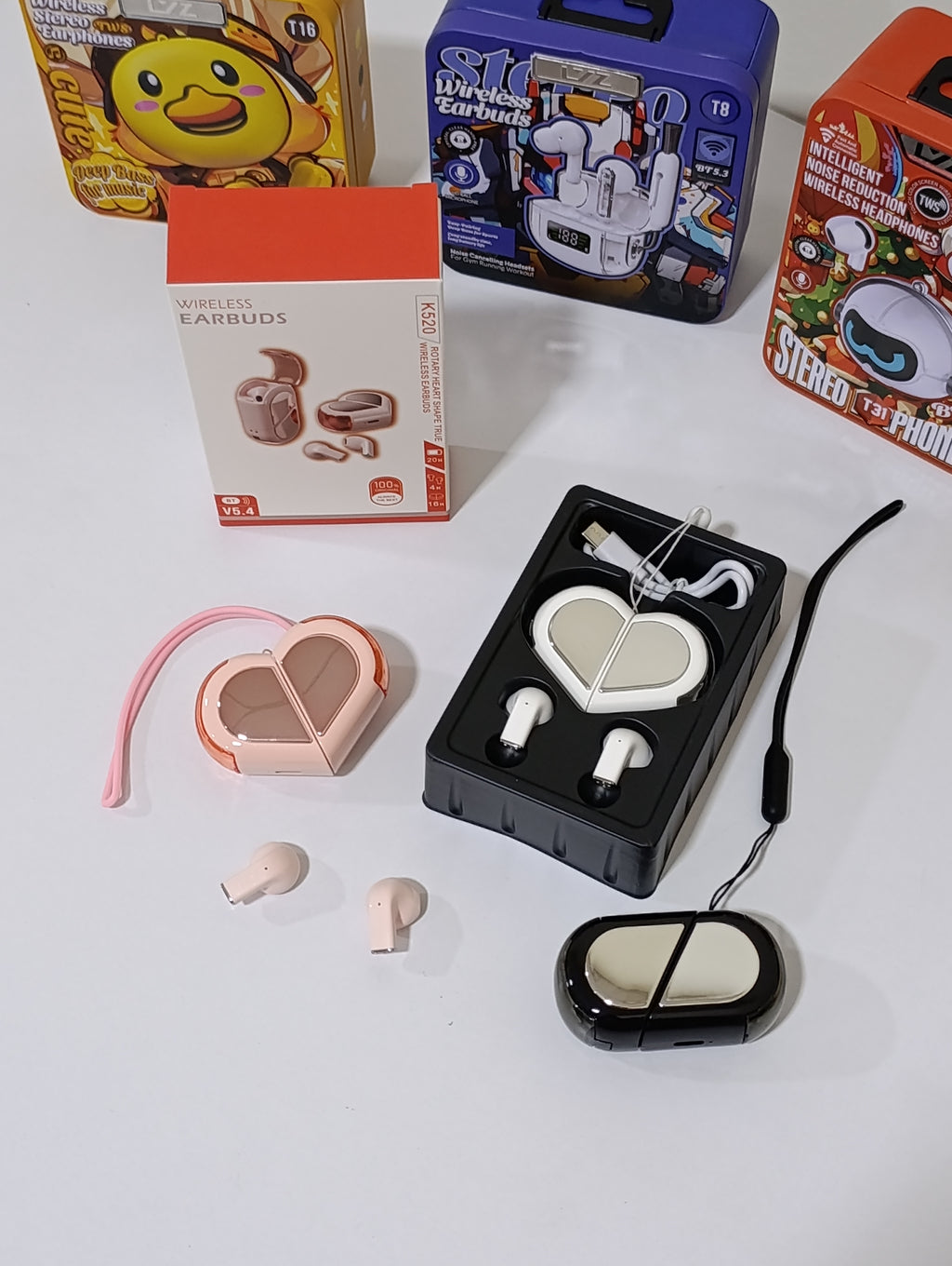 Audífonos Inalámbricos Bluetooth TWS BK520 Corazón